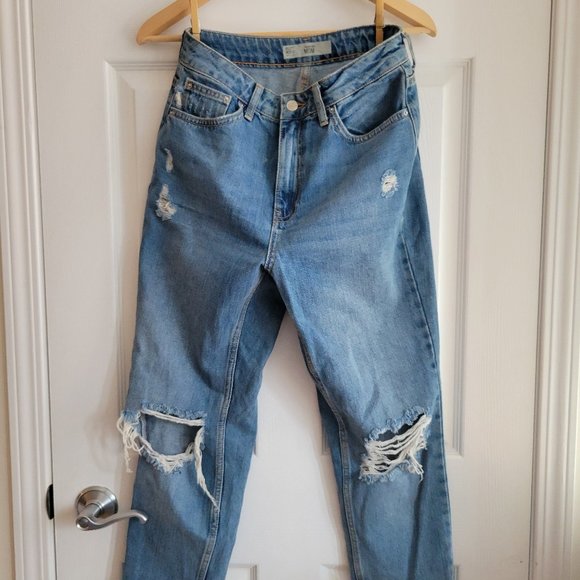 TopShop Moto Ripped Mom Jeans - Picture 1 of 3